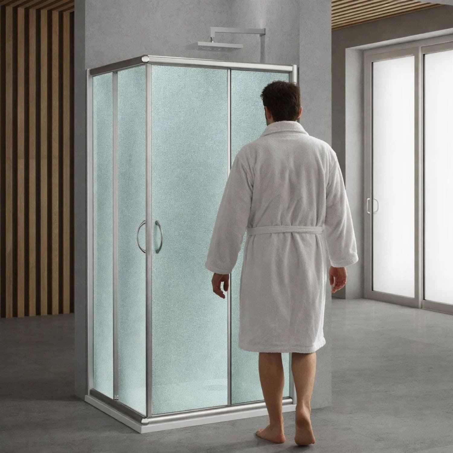 Cabina Doccia Ad Angolo In Cristallo Temprato 6 mm - 4