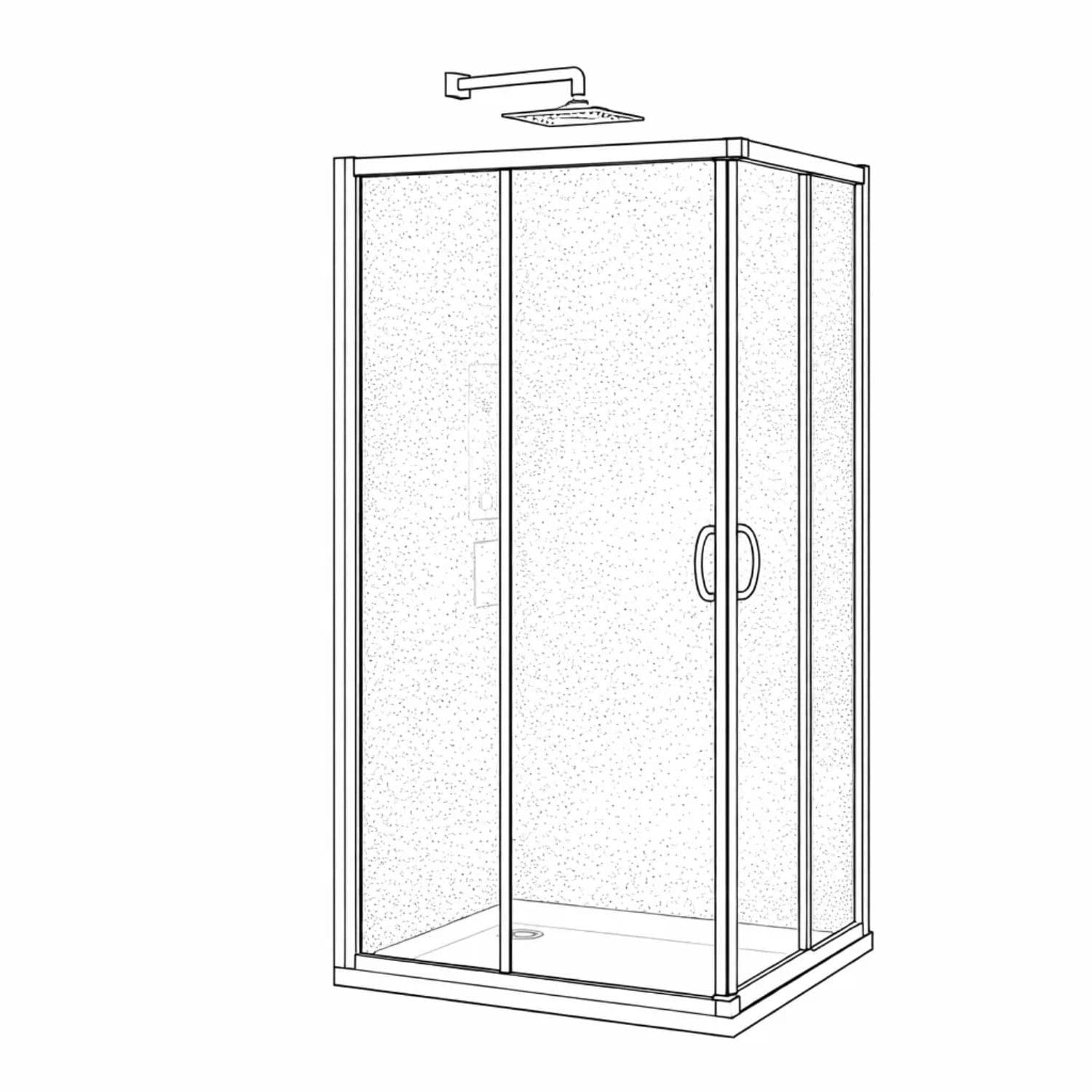 Cabina Doccia Ad Angolo In Cristallo Temprato 6 mm - 6