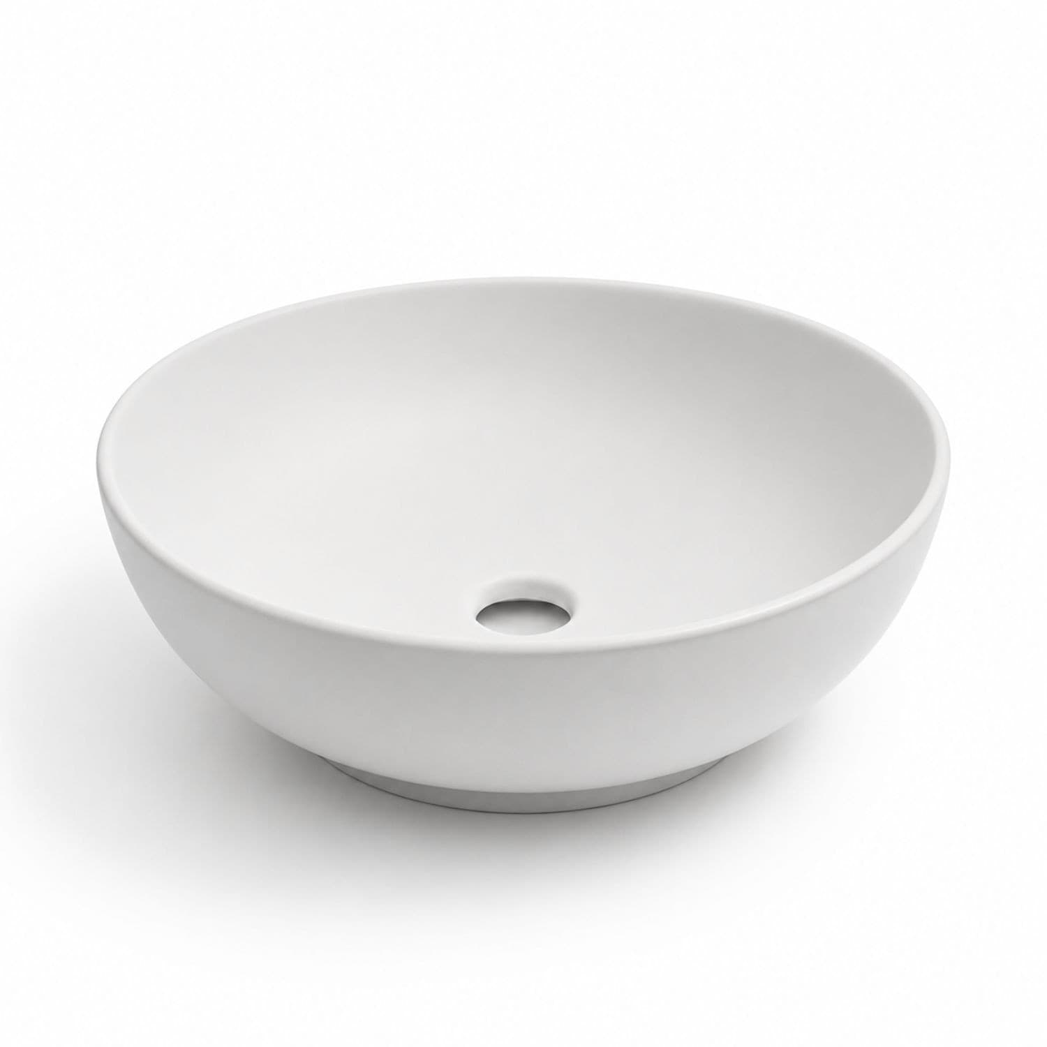 Lavabo Da Appoggio Tondo In Ceramica Bianco Lucido E Opaco - 13