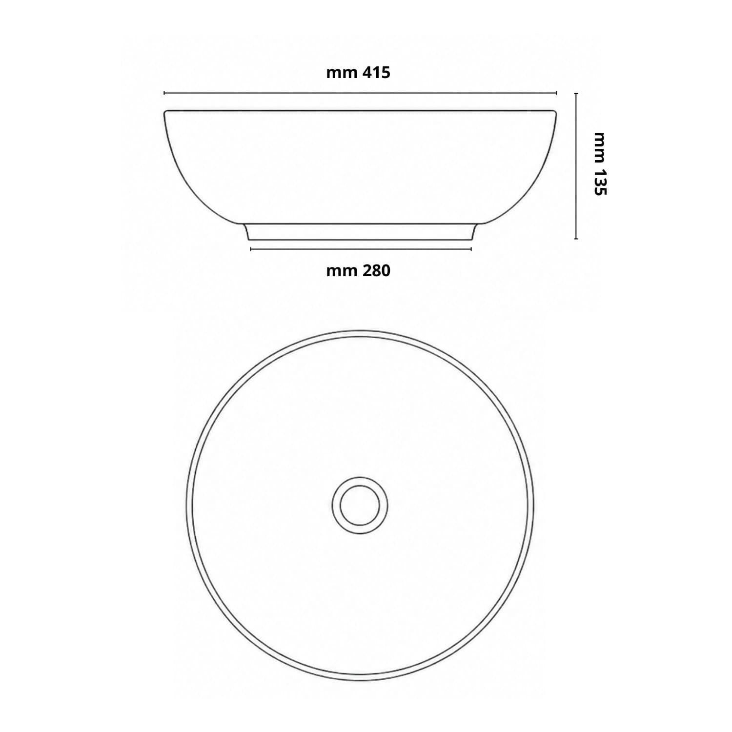 Lavabo Da Appoggio Tondo In Ceramica Bianco Lucido E Opaco - 7