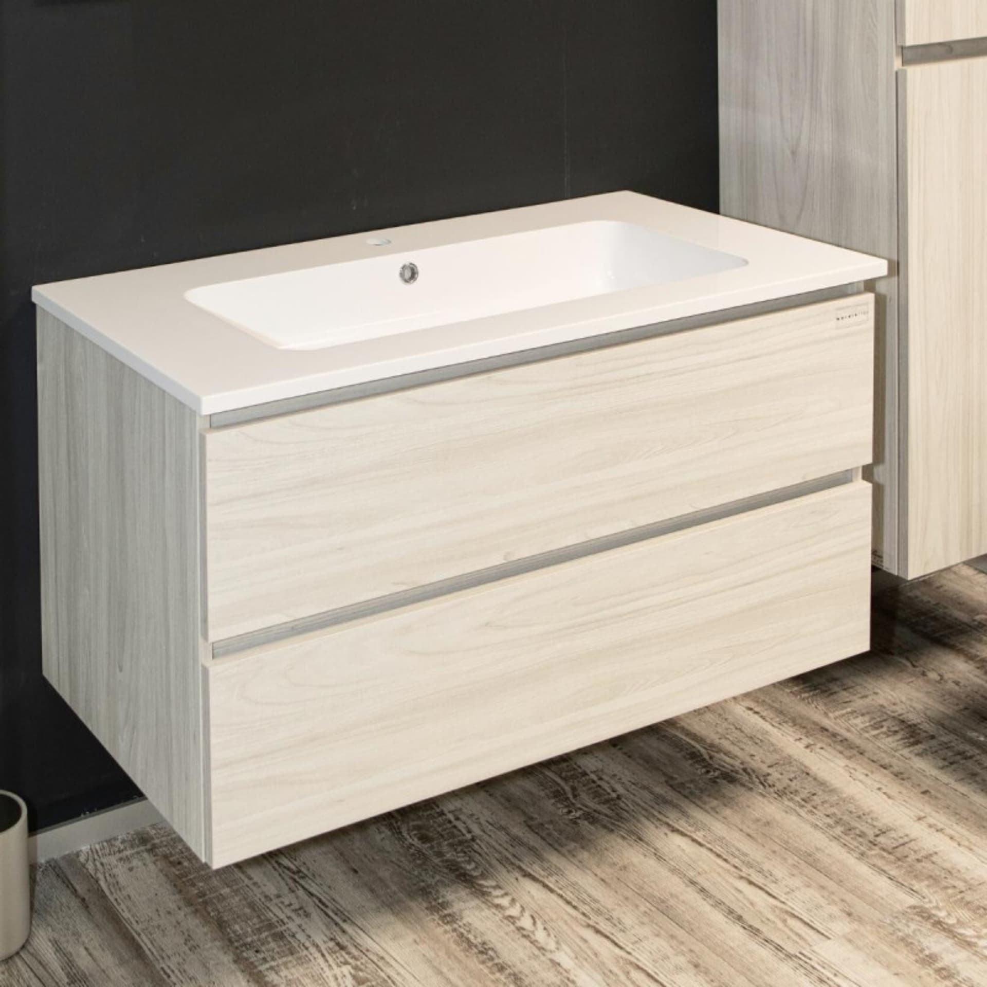 Lavabo Da Incasso In Mineral Marmo Bianco Rettangolare 91X46 Cm - 4