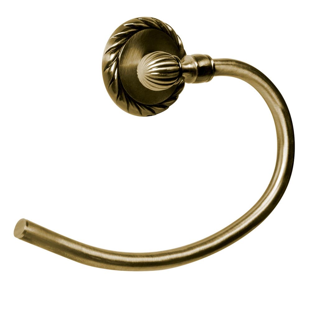 Anello Porta Salviette Asciugamani Forma Tonda Salvaspazio Ottone Bronzato Accessori Bagno - 2
