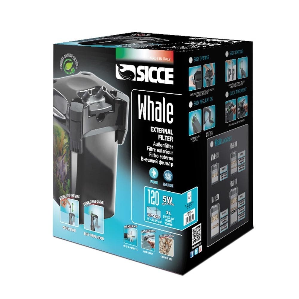 Sicce Filtro Esterno Acquario Whale 120 Black da 540 Litri Ora - 2