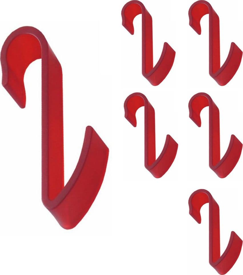 Pika Shop 6 PZ Appendino per Termoarredo Tubo orizzontale Modello Hook Rosso