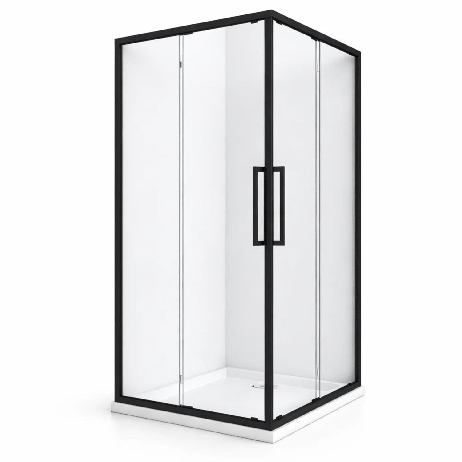 Cabina Doccia Angolare Corner Black Cristallo 6 mm 90x140x195 cm - 4