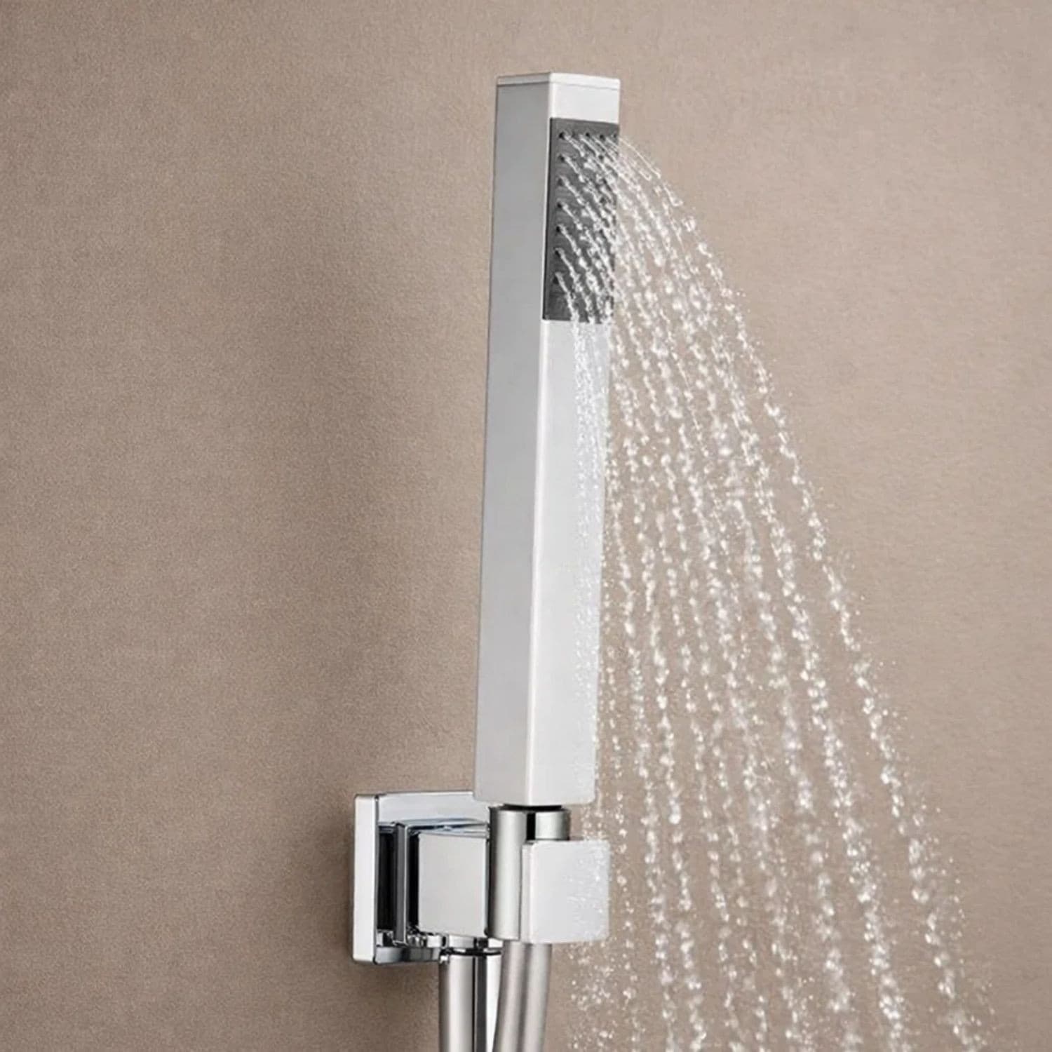 Kit Doccia Quadrato In Ottone Cromato Elegante E Funzionale - 7