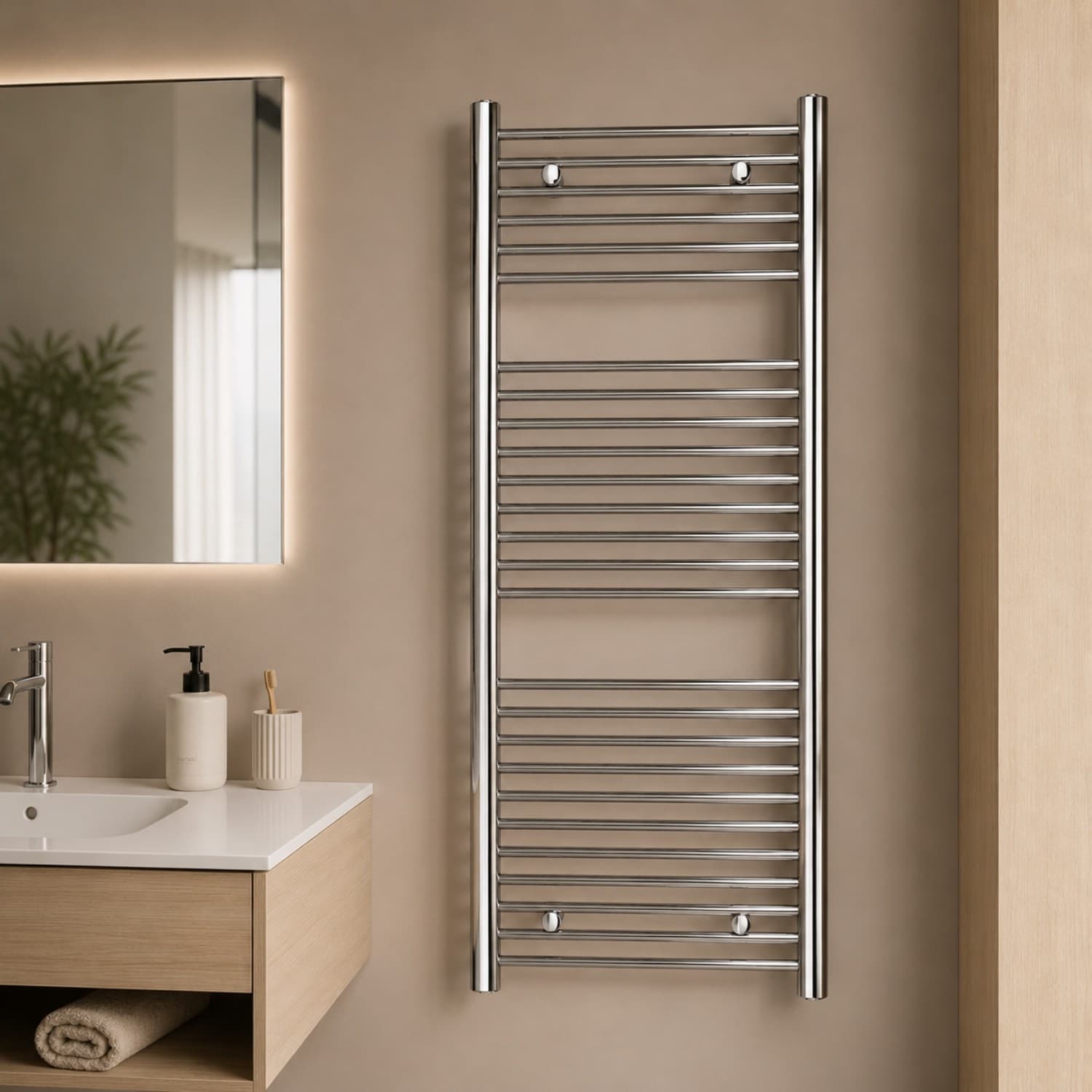 Termoarredo Bagno Cromato In Acciaio Per Scaldasalviette - 71
