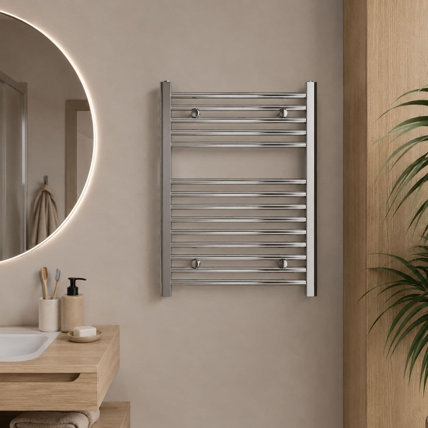 Termoarredo Bagno Cromato In Acciaio Per Scaldasalviette - 66
