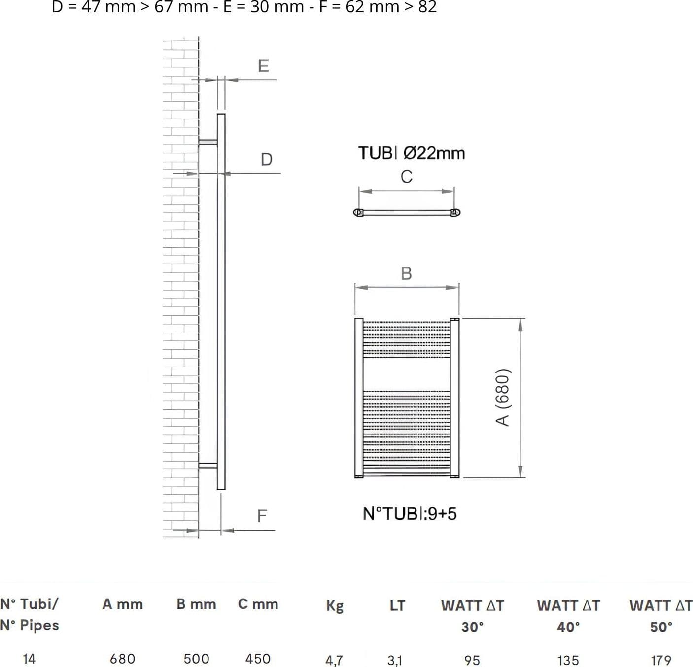 Termoarredo Bagno Cromato In Acciaio Per Scaldasalviette - 16