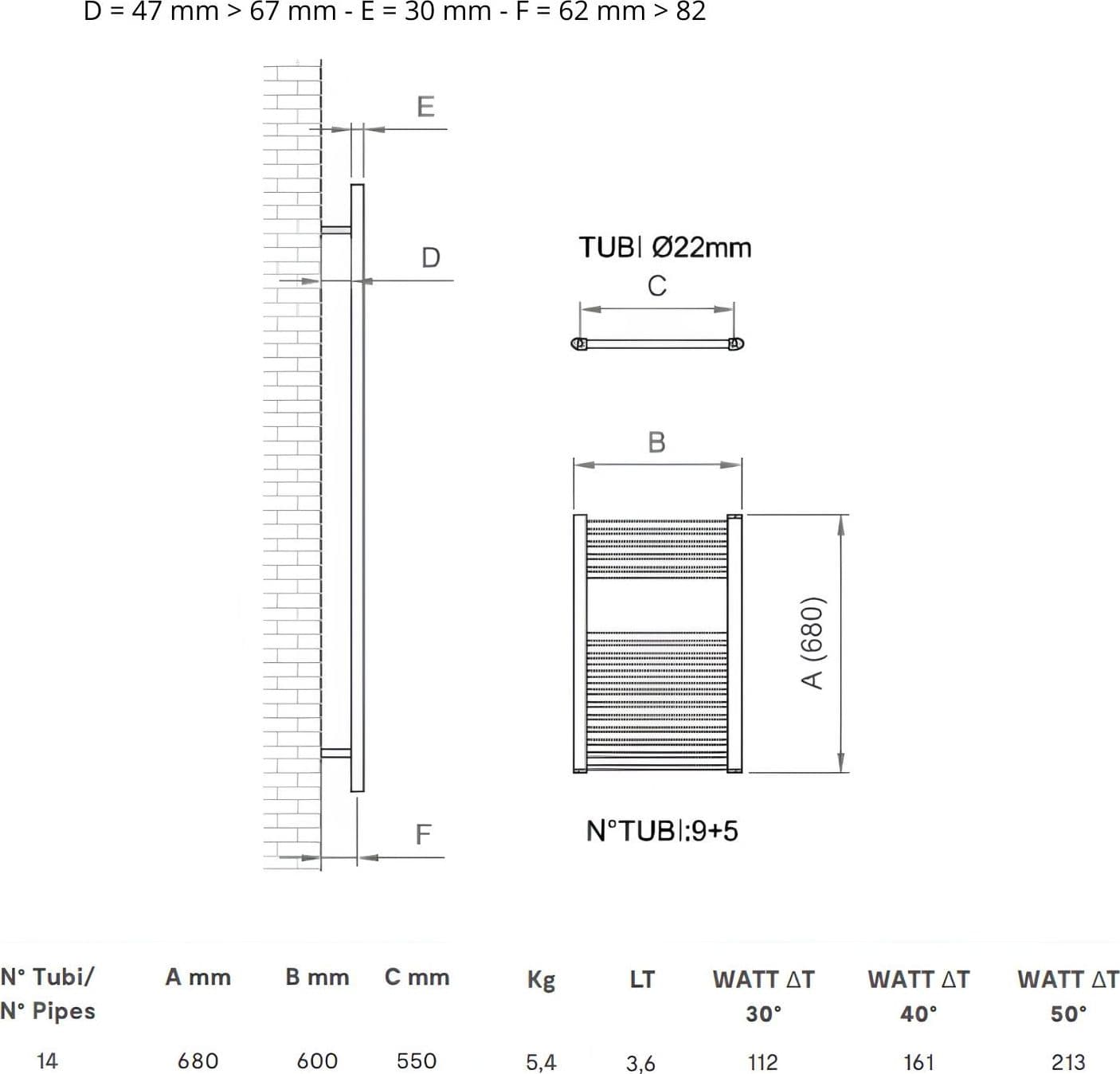 Termoarredo Bagno Cromato In Acciaio Per Scaldasalviette - 24