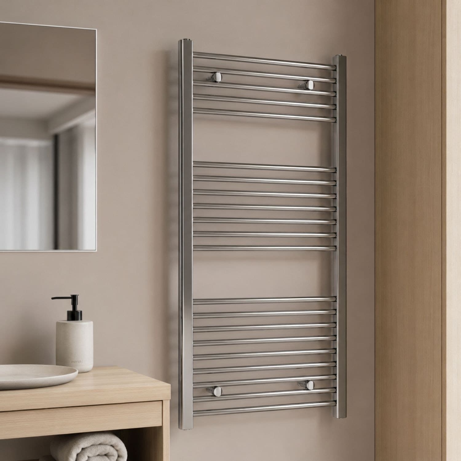 Termoarredo Bagno Cromato In Acciaio Per Scaldasalviette - 31