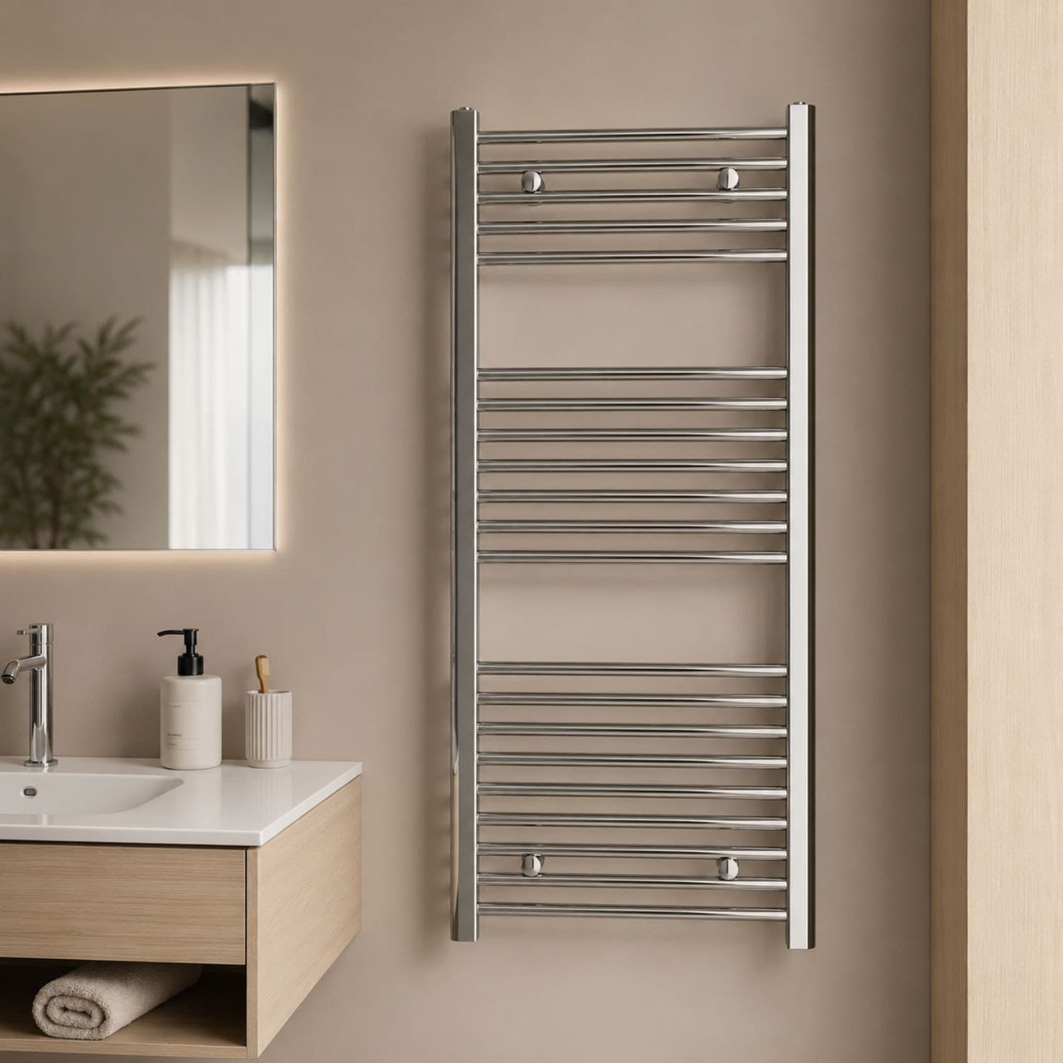 Termoarredo Bagno Cromato In Acciaio Per Scaldasalviette - 37