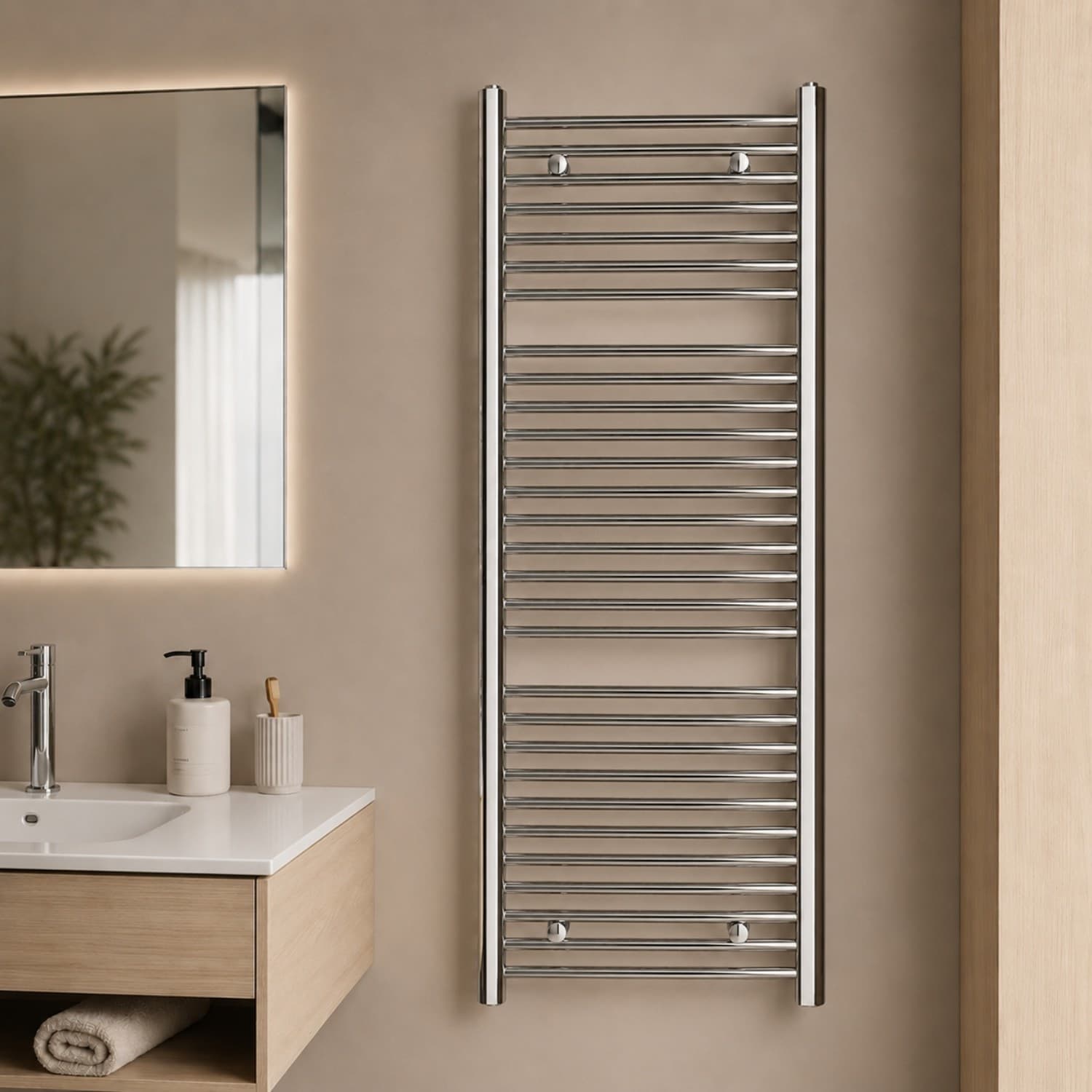 Termoarredo Bagno Cromato In Acciaio Per Scaldasalviette - 43