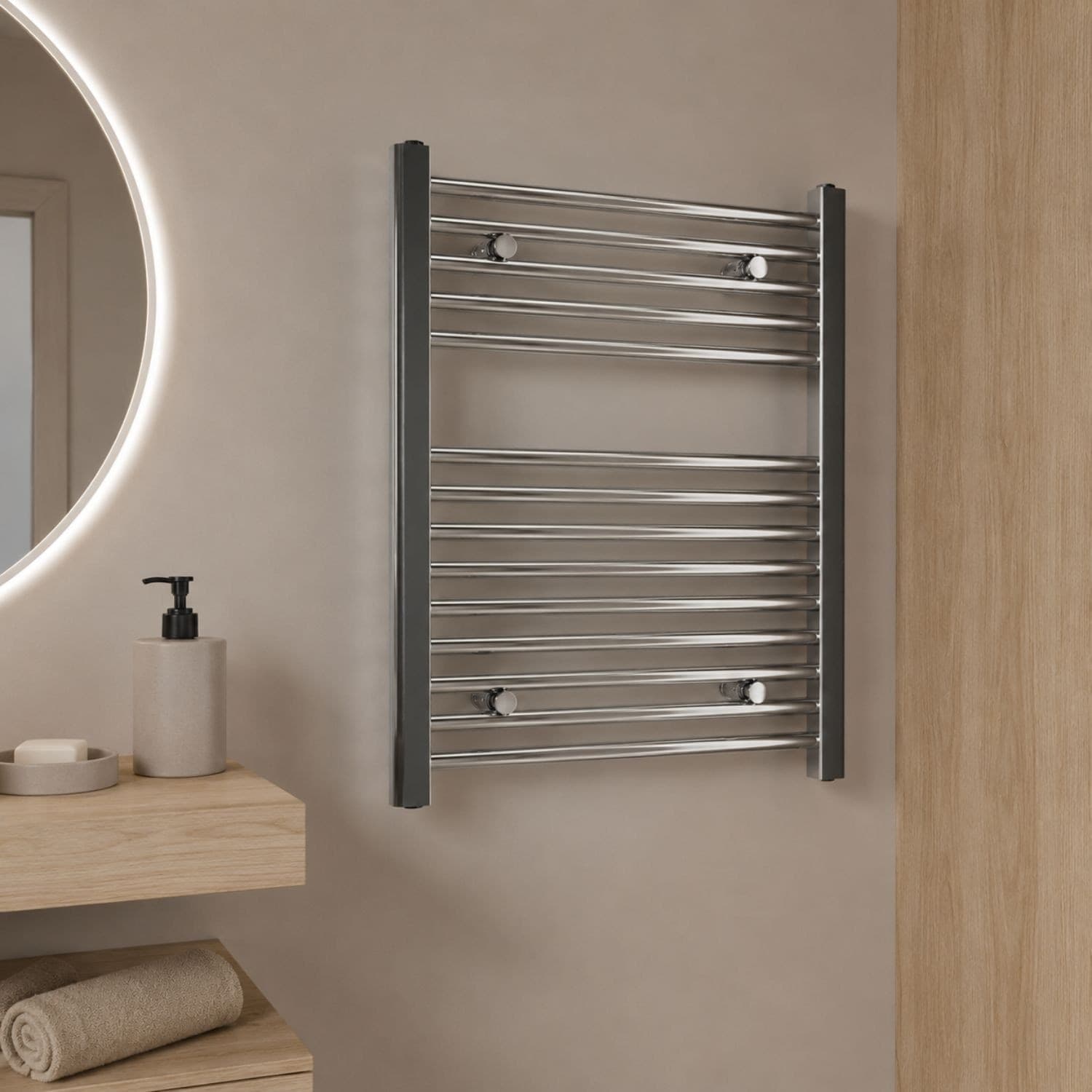 Termoarredo Bagno Cromato In Acciaio Per Scaldasalviette - 9