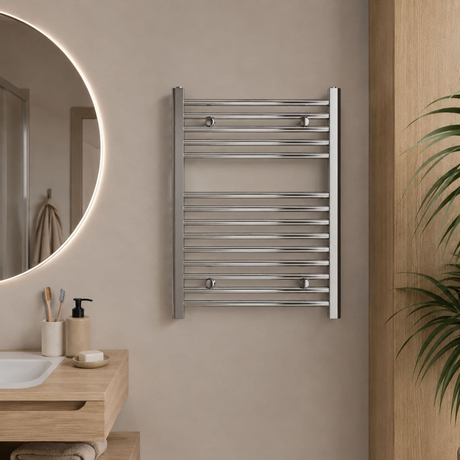 Termoarredo Bagno Cromato In Acciaio Per Scaldasalviette - 10