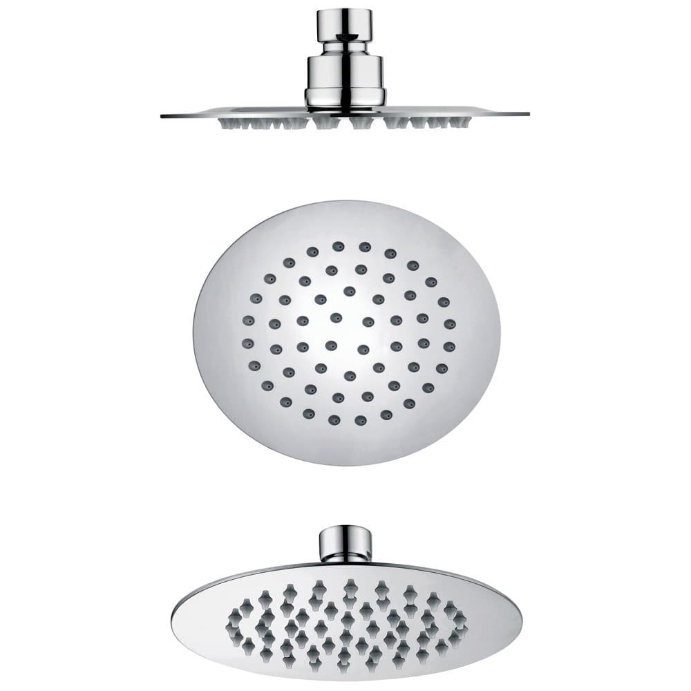 Soffione Doccia Tondo Acciaio Inox 2 Mm Spessore Effetto Pioggia Varie Misure Bagno - 14