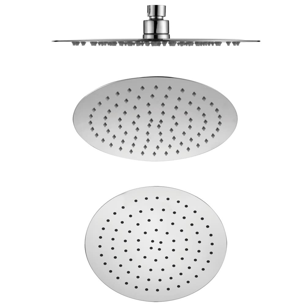 Soffione Doccia Tondo Acciaio Inox 2 Mm Spessore Effetto Pioggia Varie Misure Bagno - 15