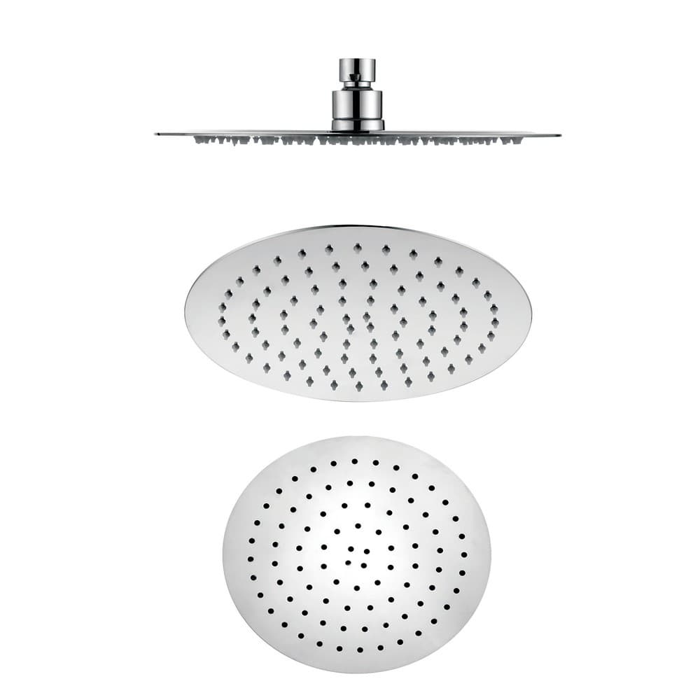 Soffione Doccia Tondo Acciaio Inox 2 Mm Spessore Effetto Pioggia Varie Misure Bagno - 16