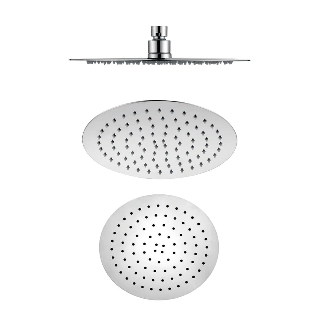 Soffione Doccia Tondo Acciaio Inox 2 Mm Spessore Effetto Pioggia Varie Misure Bagno - 5