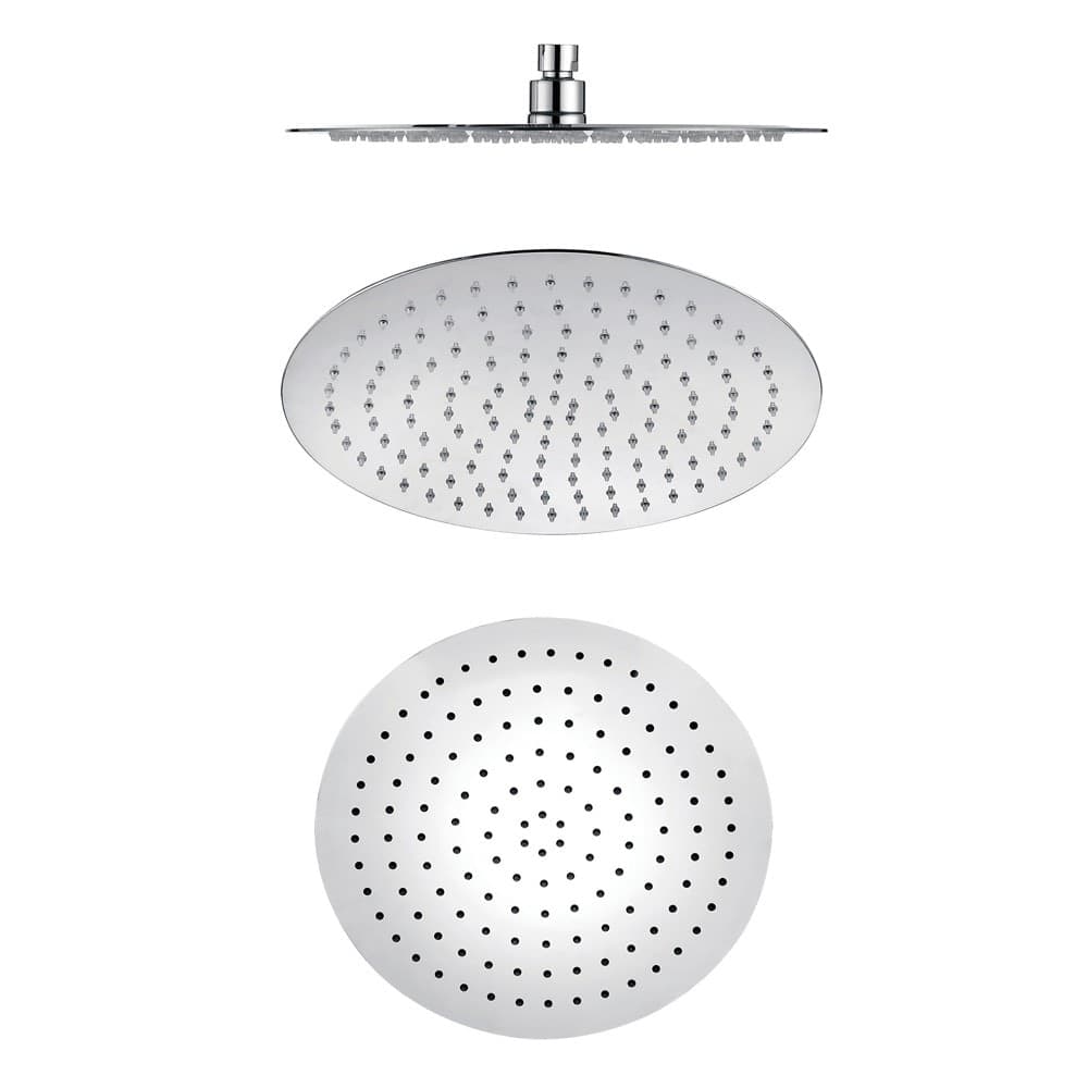 Soffione Doccia Tondo Acciaio Inox 2 Mm Spessore Effetto Pioggia Varie Misure Bagno - 7