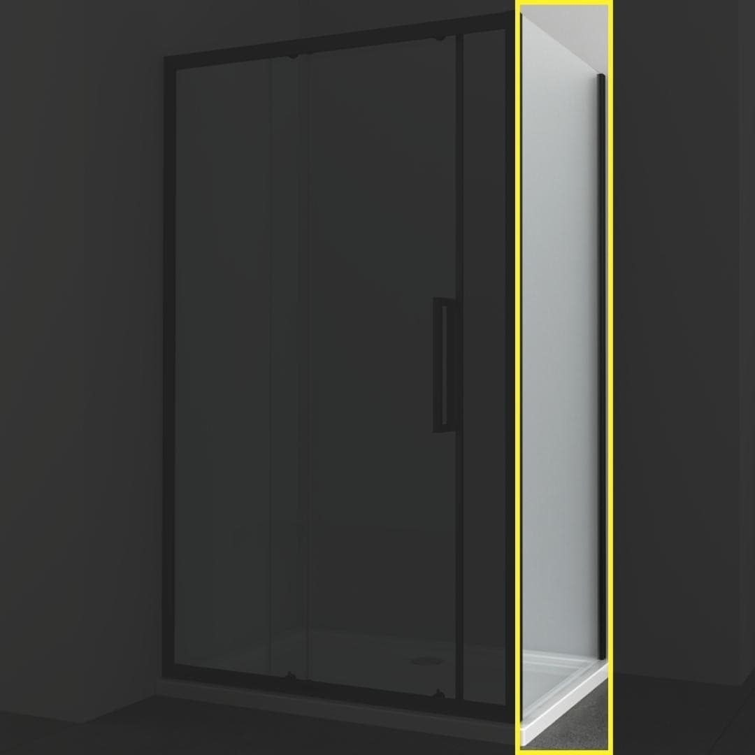 Ogomondo Lato fisso per Porta Scorrevole Slide 2 Black Nero Cristallo 6 mm - 3