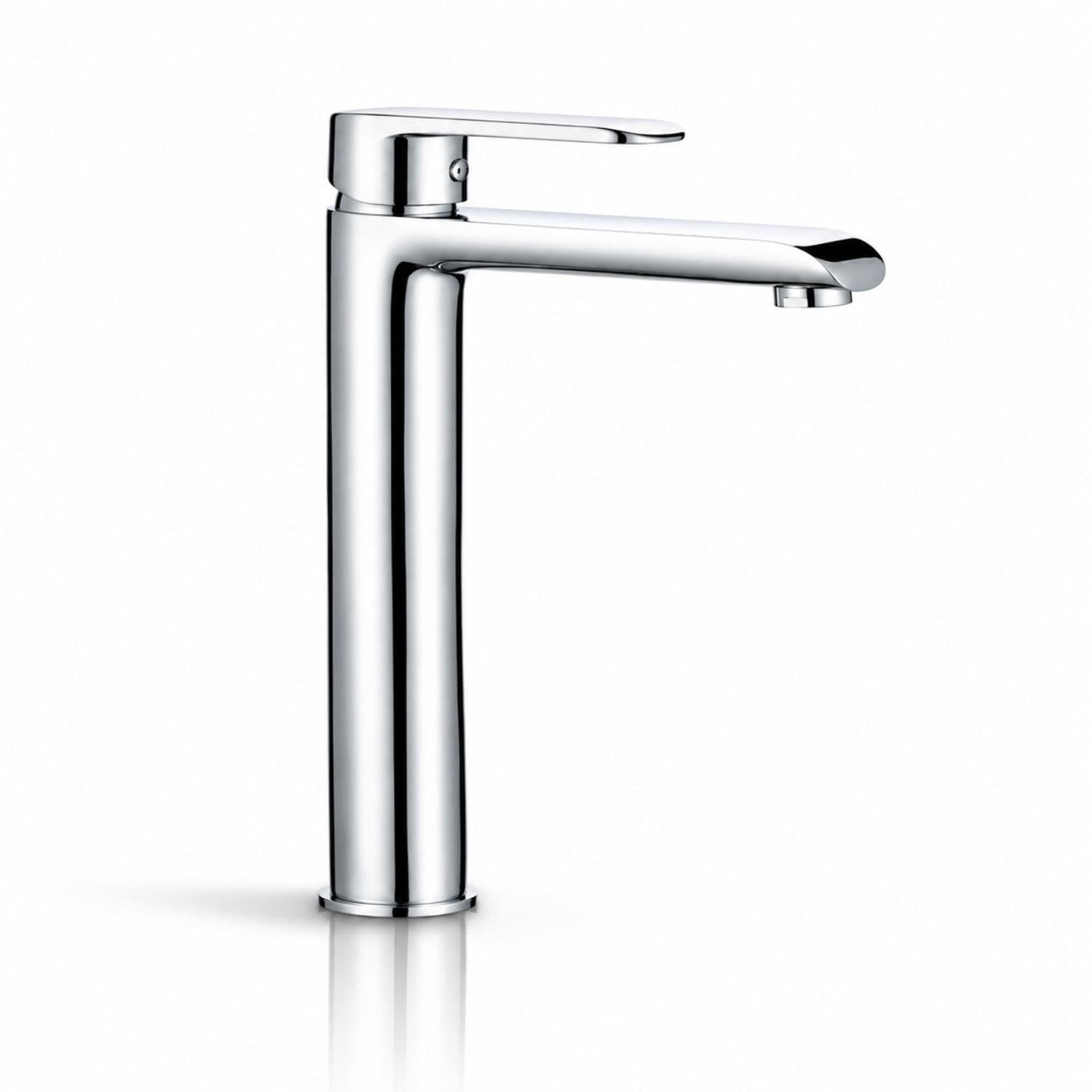 Miscelatore Rubinetto America per Lavabo con Bocca Alta in Ottone Cromato Bagno - 6