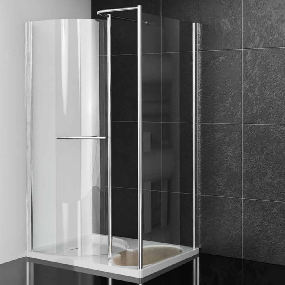 Ogomondo Walk-in Doccia Angolare Cristallo 6 mm Completo di Piatto Doccia - 5