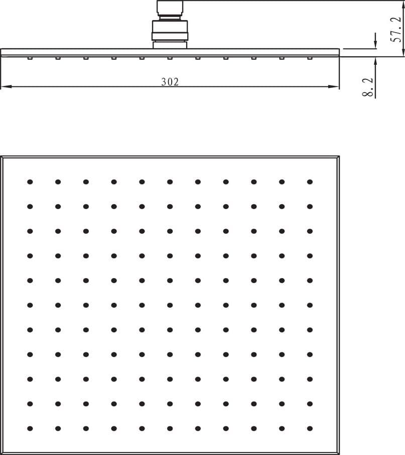 Ogomondo Soffione Doccia LED Square Quadrato Monogetto In Ottone Cromato - 2