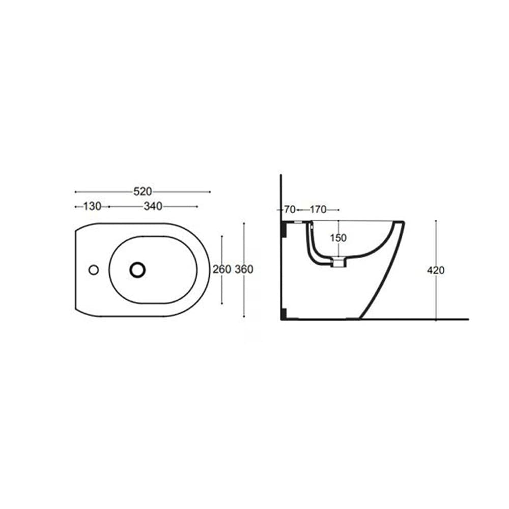 Bidet Althea Cover a Pavimento Bianco - 2
