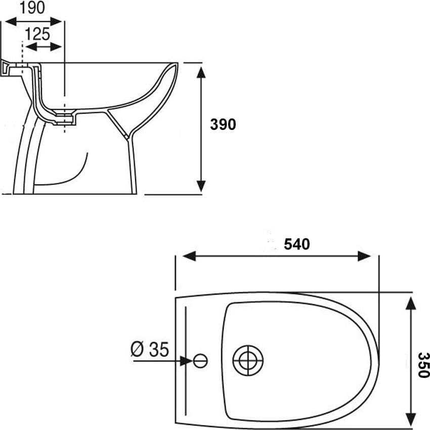 Sanitari in Ceramica A Pavimento Vaso WC + Bidet Selnova 3 - 3