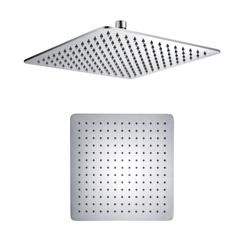 Soffione Doccia Quadrato Acciaio Inox 4 Mm Spessore Effetto Pioggia Varie Misure Bagno - 9