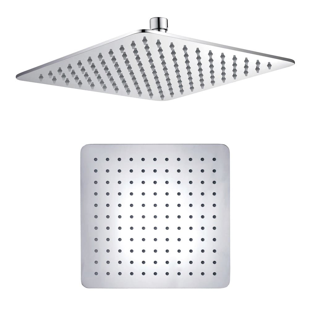 Soffione Doccia Quadrato Acciaio Inox 4 Mm Spessore Effetto Pioggia Varie Misure Bagno - 8