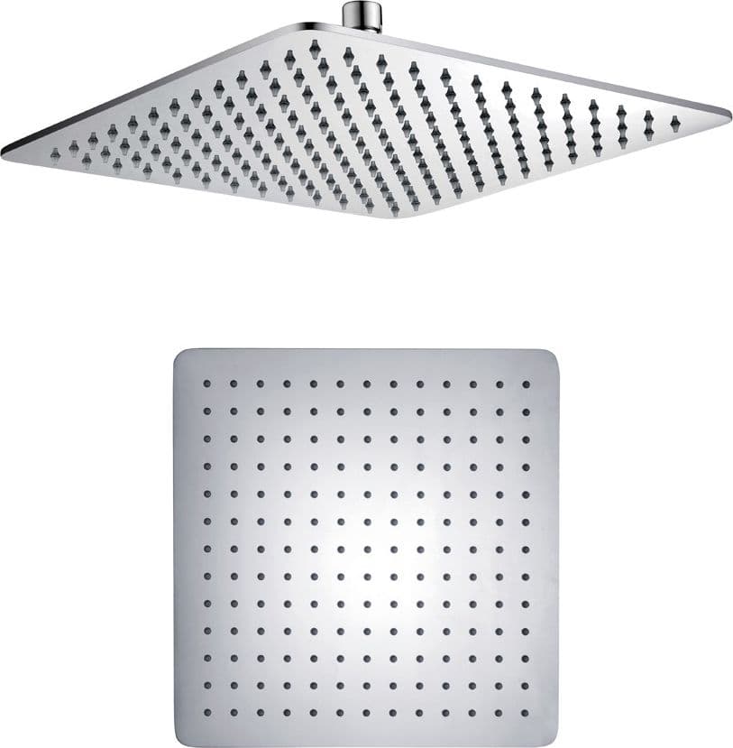 Soffione Doccia Quadrato Acciaio Inox 4 Mm Spessore Effetto Pioggia Varie Misure Bagno - 5