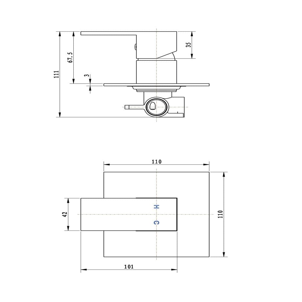OGOMONDO Miscelatore Incasso Doccia 006 in Ottone Cromato - 2
