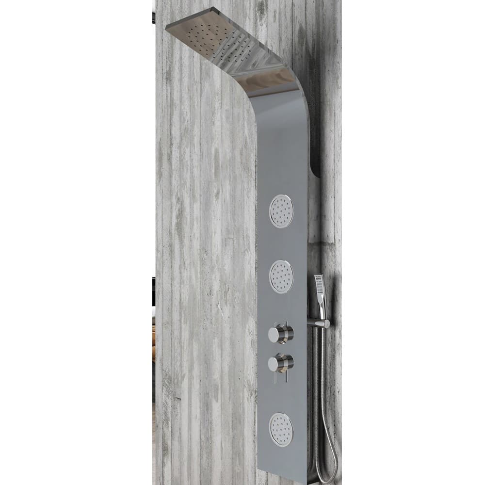Colonna Doccia 014 Acciaio Inox 3 Funzioni 3 Bocchette Idro Lombari L21xP44xH155 - 11