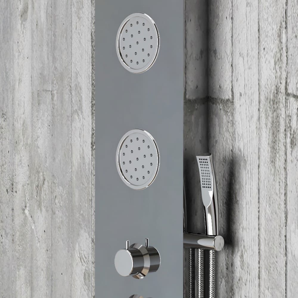 Colonna Doccia 014 Acciaio Inox 3 Funzioni 3 Bocchette Idro Lombari L21xP44xH155 - 4