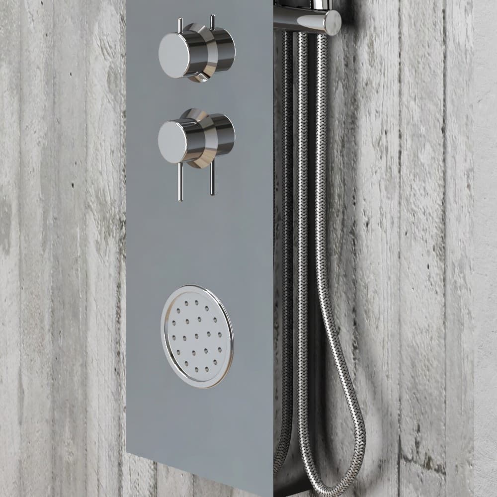 Colonna Doccia 014 Acciaio Inox 3 Funzioni 3 Bocchette Idro Lombari L21xP44xH155 - 5