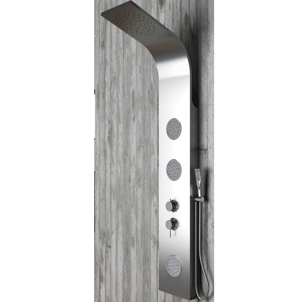 Colonna Doccia 014 Acciaio Inox 3 Funzioni 3 Bocchette Idro Lombari L21xP44xH155 - 6