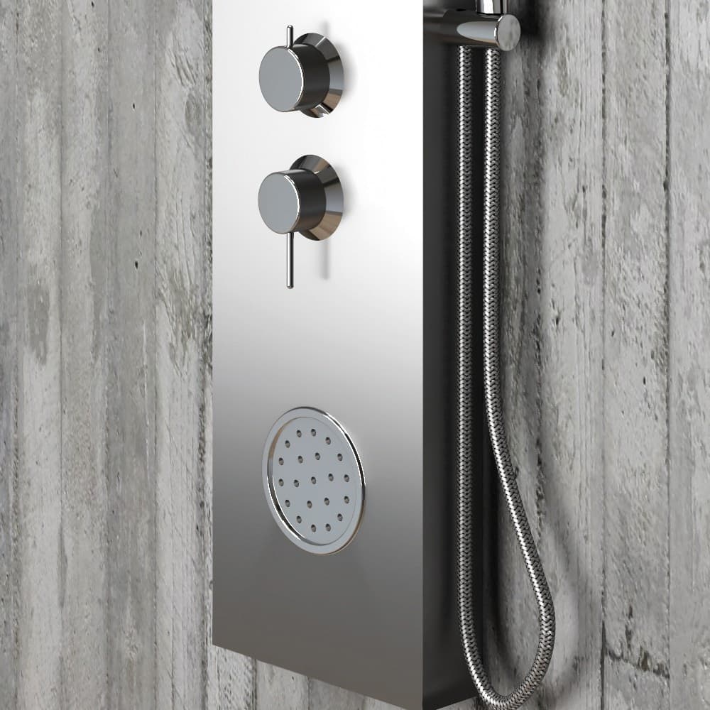 Colonna Doccia 014 Acciaio Inox 3 Funzioni 3 Bocchette Idro Lombari L21xP44xH155 - 10