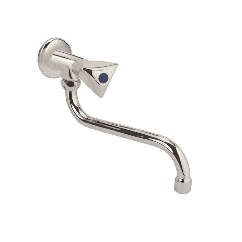 Ogomondo Rubinetto Lavello A Muro Monocomando Con Canna Ad S Girevole Cromato Acqua Fredda - 6