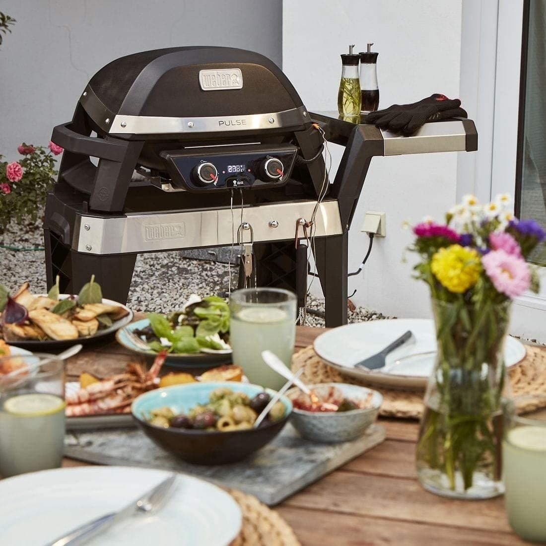 Weber Barbecue Elettrico Pulse 2000 Carrellato 2200 Watt Nero - 5