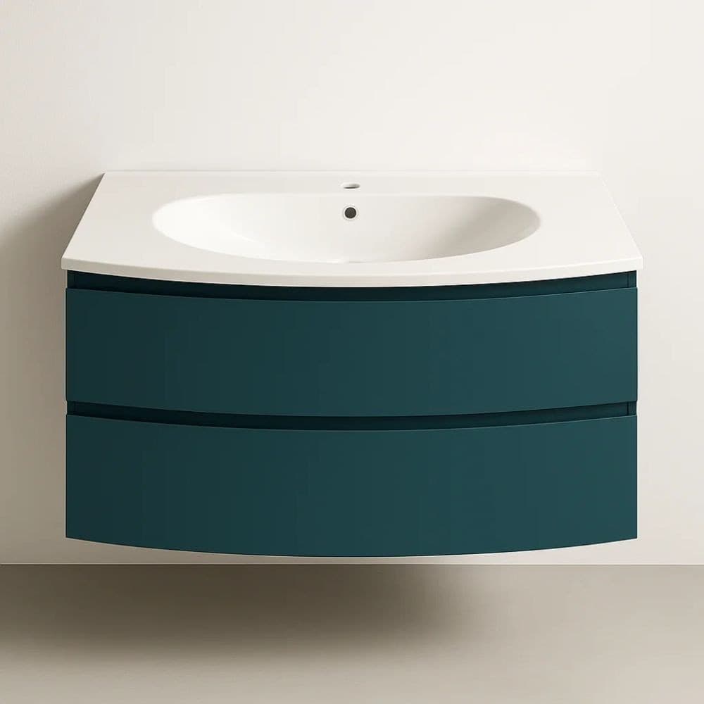 Lavabo Incasso Mineral Marmo Bianco Rettangolare Curvo 91X51 Cm - 3
