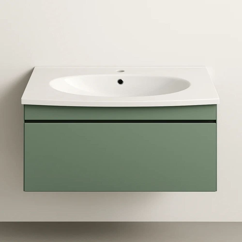 Lavabo Incasso Mineral Marmo Bianco Rettangolare Curvo 91X51 Cm - 4