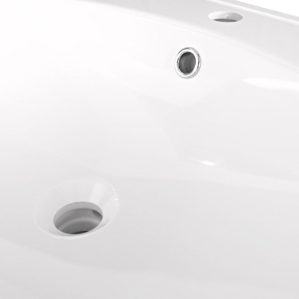 Lavabo Incasso Mineral Marmo Bianco Rettangolare Curvo 91X51 Cm - 6