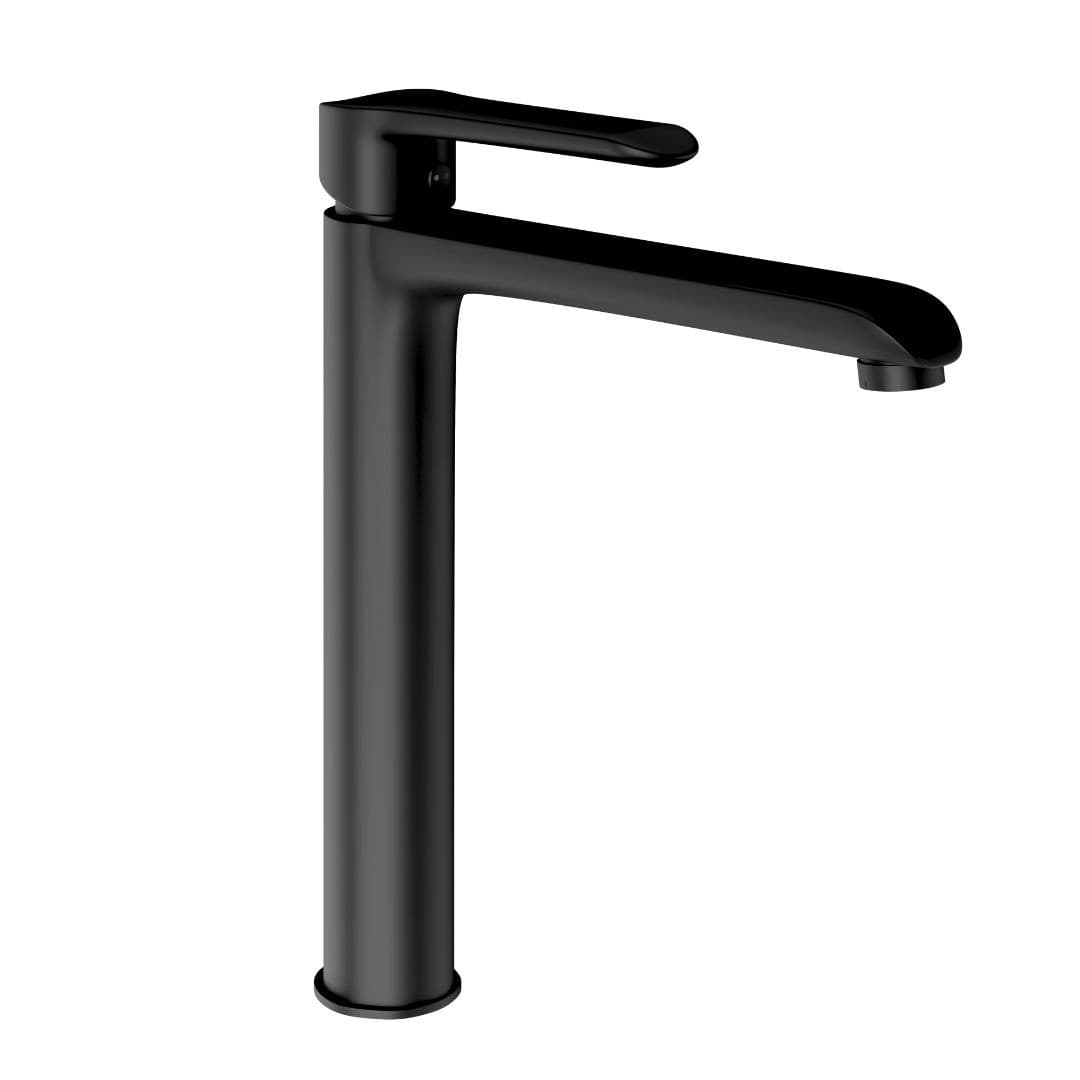 Miscelatore Rubinetto Puma per Lavabo con Bocca Alta in Ottone Nero Opaco Bagno - 8