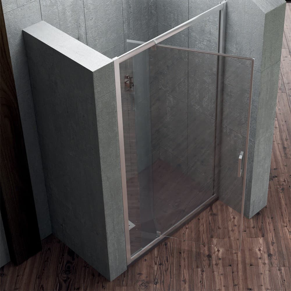 Porta Doccia Tilt  Battente Basculante Stampato Profilo Cromo Cristallo 6 mm - 3