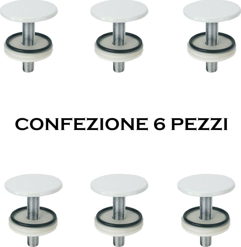 Tappo Copri Foro Per Bidet Lavabo Lavello Ottone Bianco - 2
