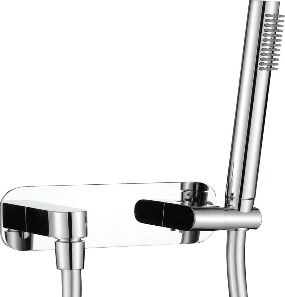 Kit Set Doccia Ottone Cromato Completo di Supporto Presa Acqua Con Flessibile E Doccetta Tondeggiante - 4