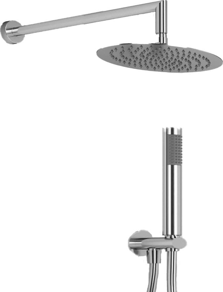 Kit Doccia Ovale Completo Soffione Braccio Presa Acqua Doccetta Laccio Pvc Bagno - 2
