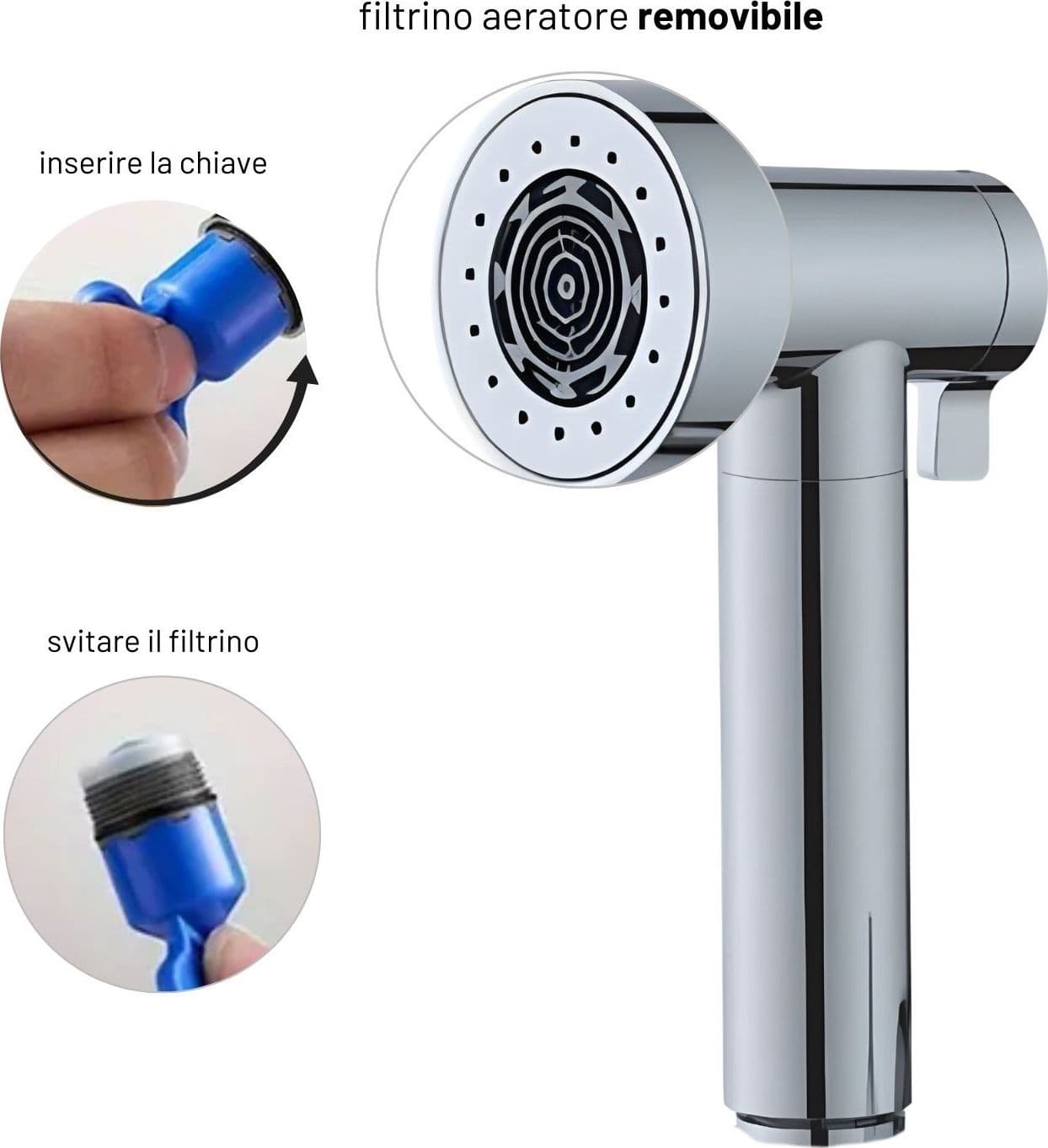 Idroscopino Wc Doccetta Ottone Portatile ShutOff Monogetto Con Leva Ogomondo Kit - 11
